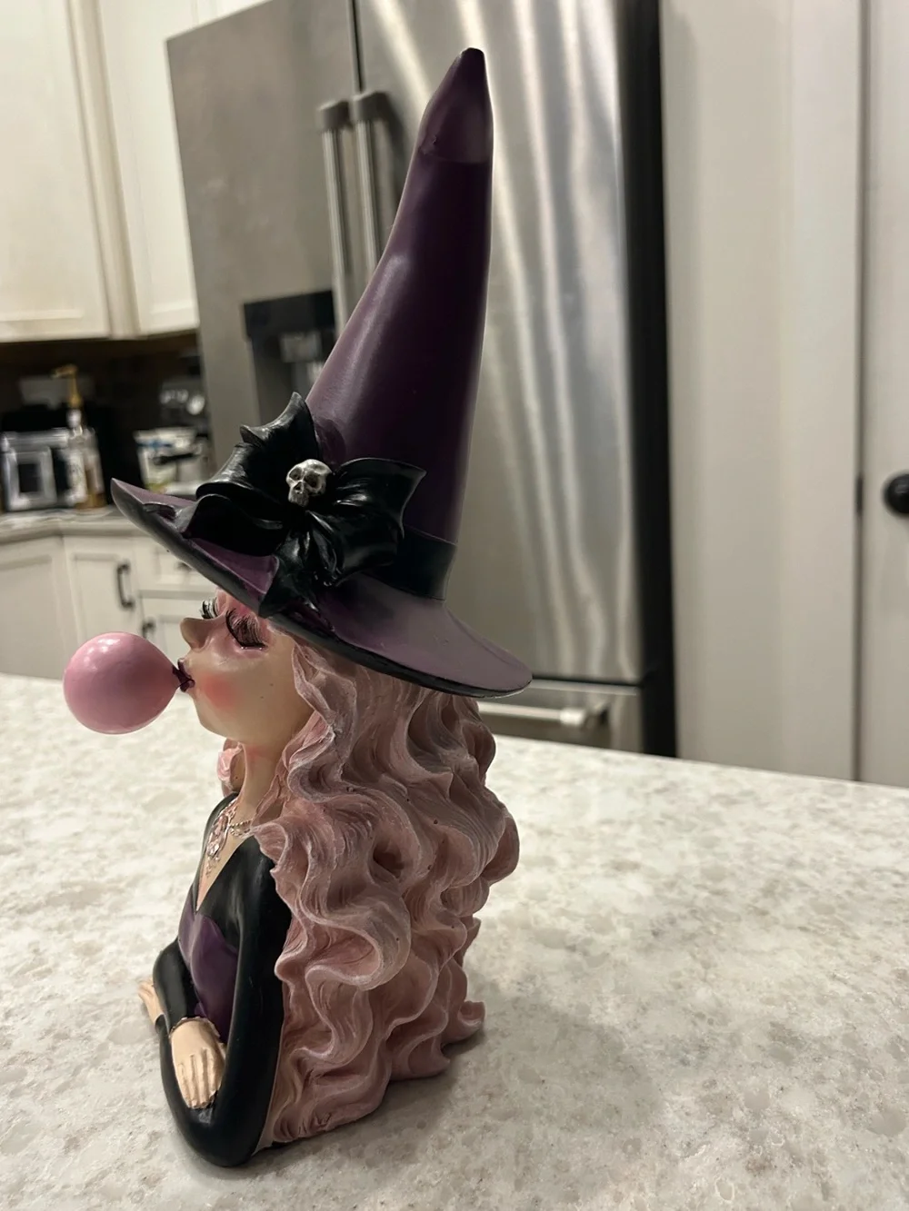 “New” Pink Bubble Witch Figurine - Decorative Halloween Party Accent